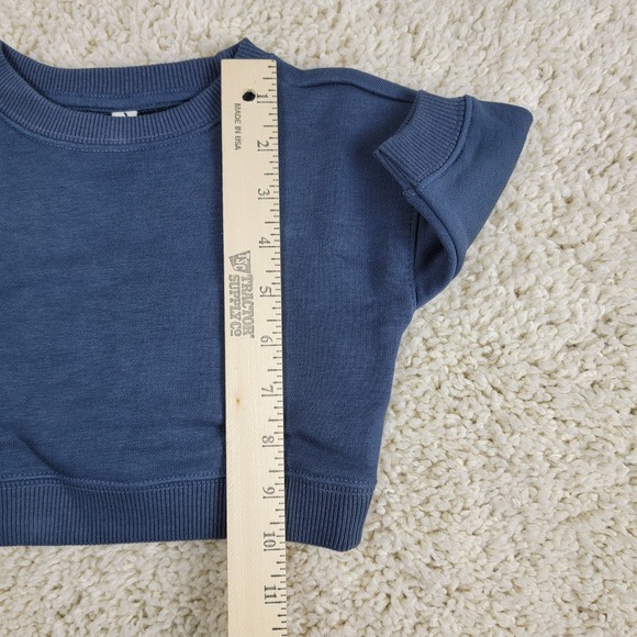 Unisex Organic Cotton Navy Blue Crewneck Sweatshirt Newborn Lot of 2 - Picture 8 of 11